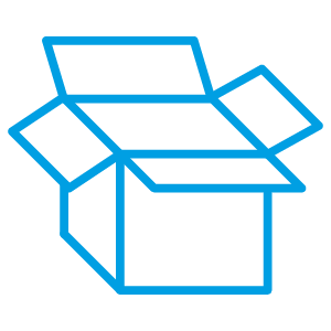 Icoon papier en karton blauw