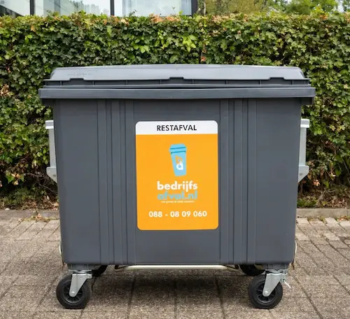 Vrijstaande 1700 liter restafval container